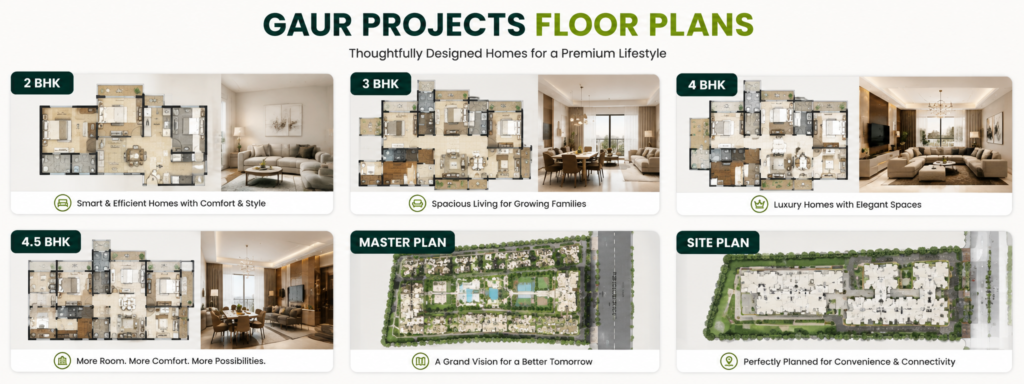 Gaur New Project Floor Plain for the Gaur New Greater Noida Project
